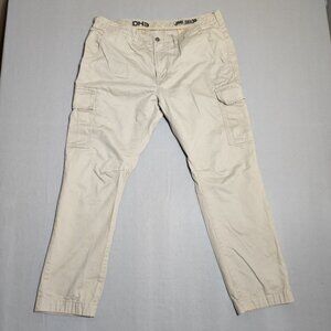 DH3 Jimi cargo pants men's size 38X30 cream colour straight leg  slim fit